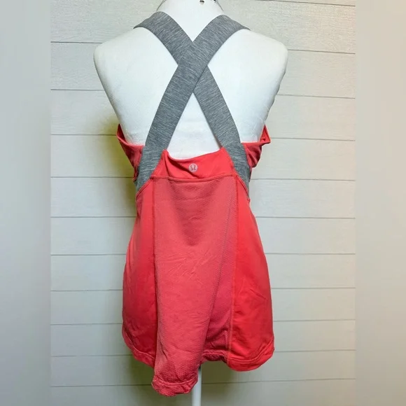 Lululemon Athletica Red and Gray Active Top with Built in Bra Size 12 - Picture 2 of 4